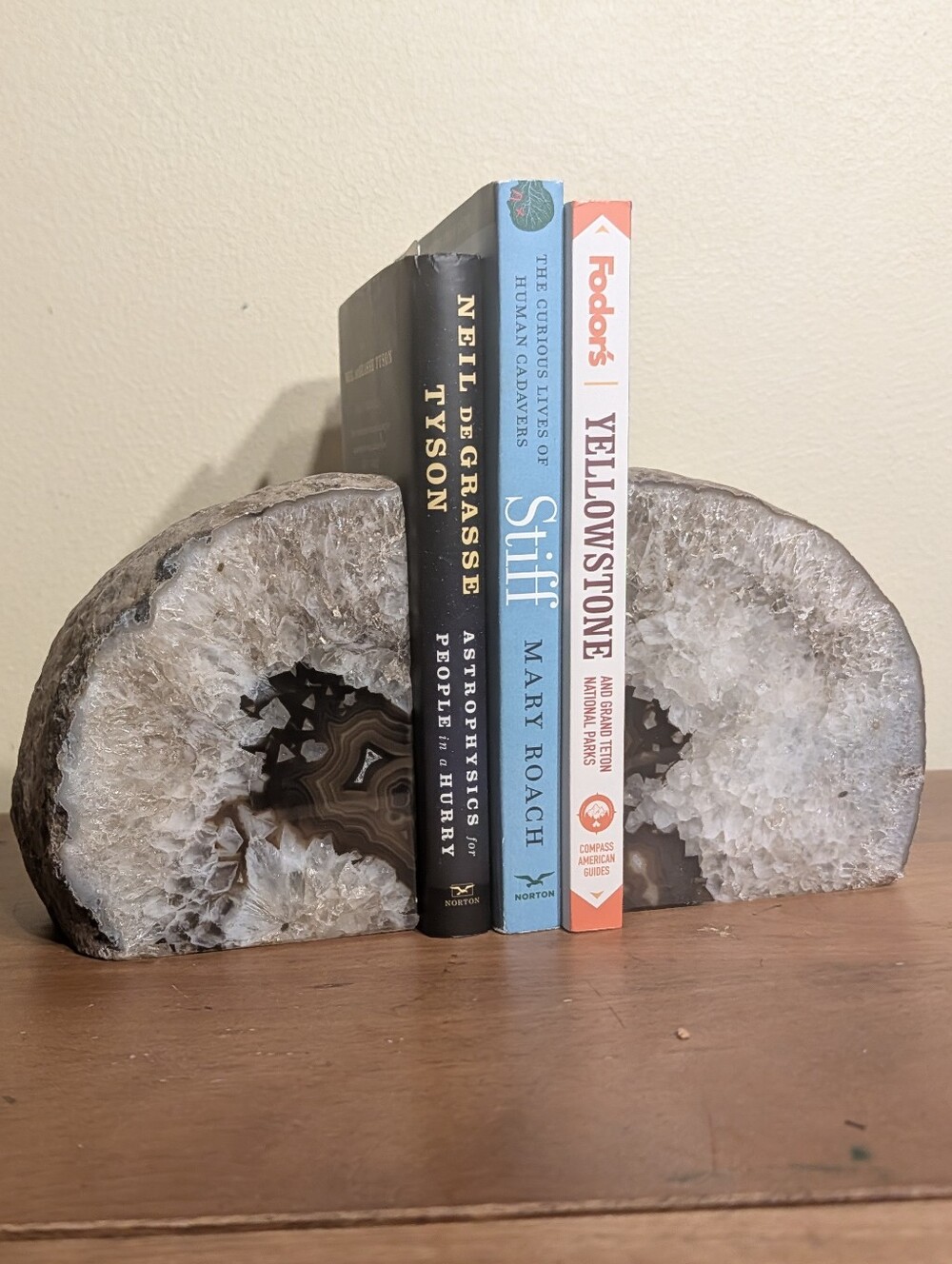 Agate Geode Segment Pair of Bookends Over 6lbs